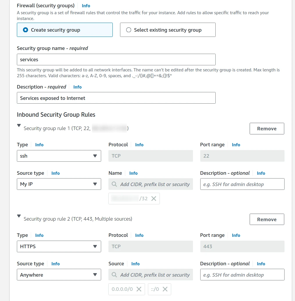 EC2 Security group rules and sources