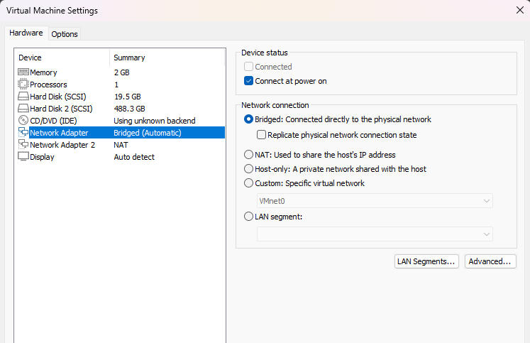 GNS3 VM settings